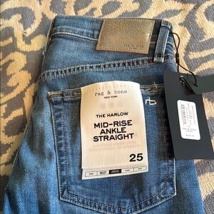 Rag & Bone The Harlow Mid-Rise Ankle Straight Jeans - Blue